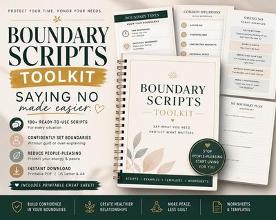 Boundary Scripts Toolkit Saying No Without Guilt People Pleasing Recovery 200 Pl