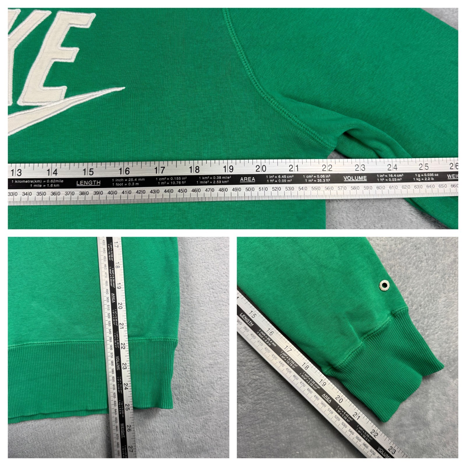 Vintage Nike 2000's Y2K Green White Spellout Swoosh Size Medium Sweatshirt image 6