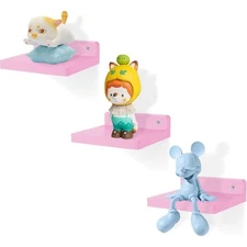 Floating Wall Shelf Set of 3, 5 Inch Mini Shelves for Bedroom Bathroom Kitchen