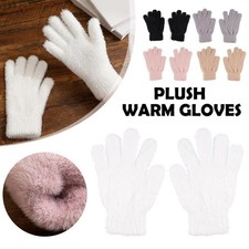 .Mink Velvet Thicken Gloves Fluffy Furry Full Finger Mittens Gloves New M3X9