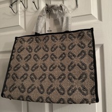 New FURLA Opportunity NATURALE LARGE Textile Leather TOTE HANDBAG