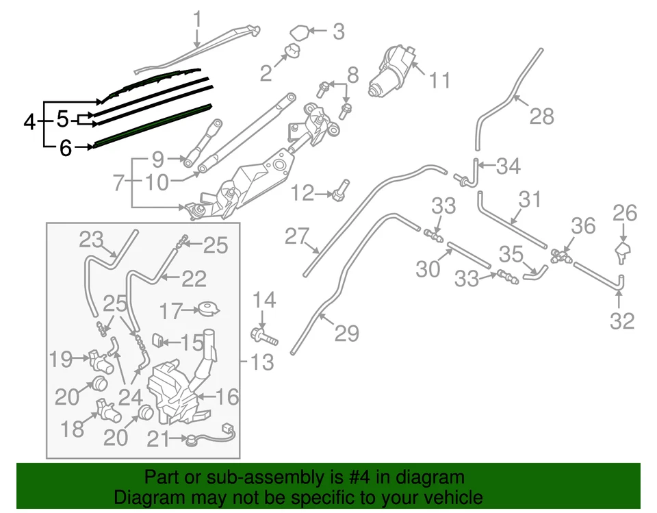 Limpiaparabrisas lateral derecho Mazda CX-7 2007-2012 ORIGINAL, PIEZA NUEVA OEM, P/N GS1E67330 Foto 4 de 4