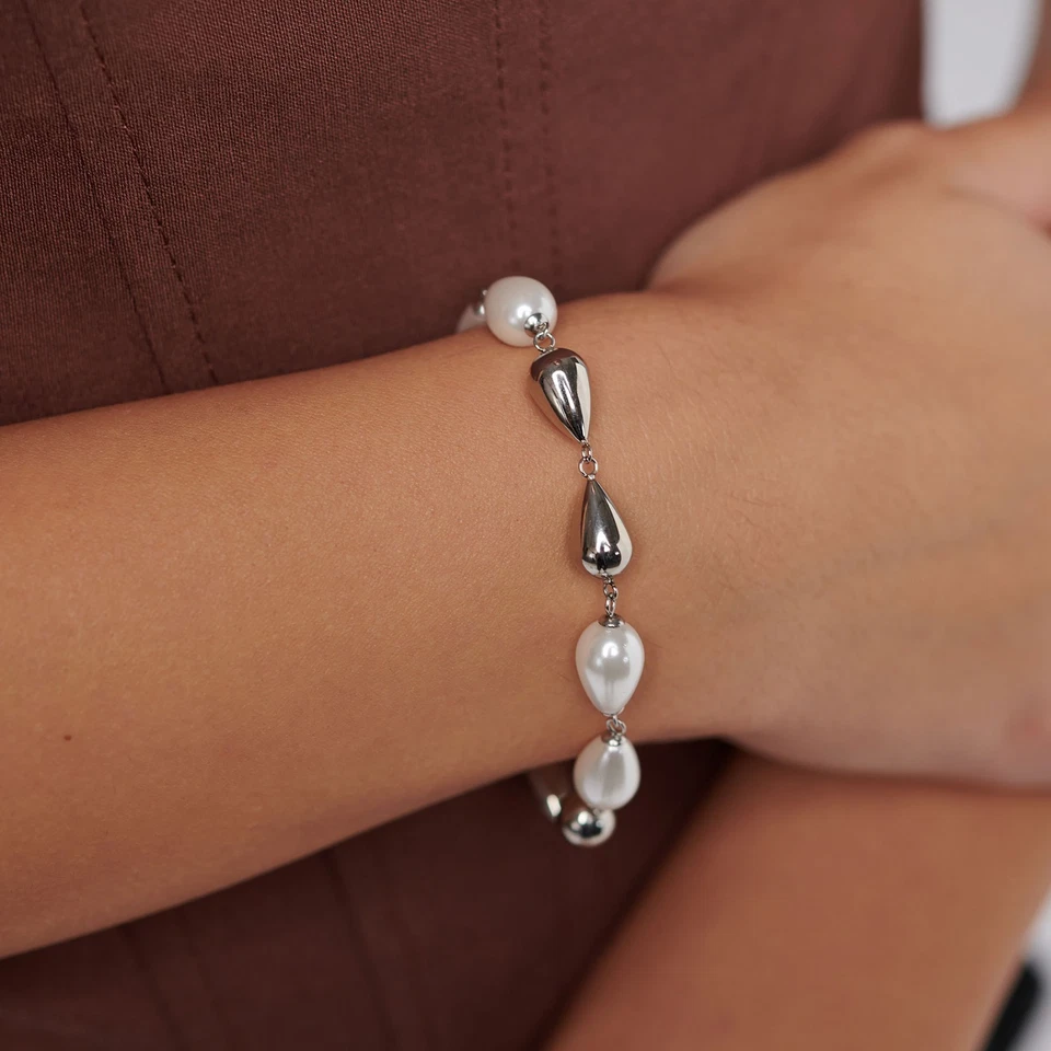 BROSWAY PERFECT BRACCIALE DA DONNA IN ACCIAIO CON PERLE A GOCCIA BPC72 (4784) - Immagine 3 di 4