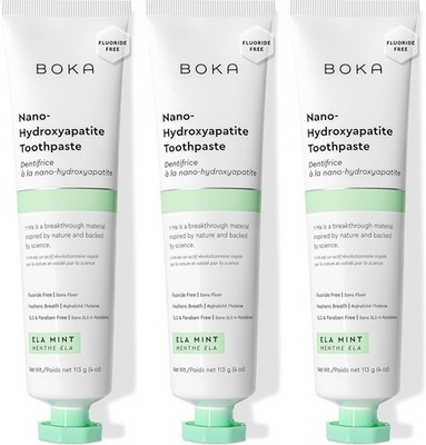 Fluoride-Free Nano Hydroxyapatite Toothpaste for Sensitive Teeth - Ela Mint 3Pk