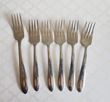 Vtg MAR-CREST Stainless Steel Dinner Salad Forks Lot Atomic Starburst MCM