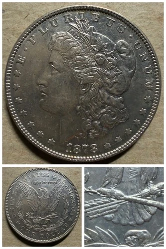 🔥 1878 7/8 TF Morgan Silver Dollar AU DETAILS LIGHTLY CLEANED.