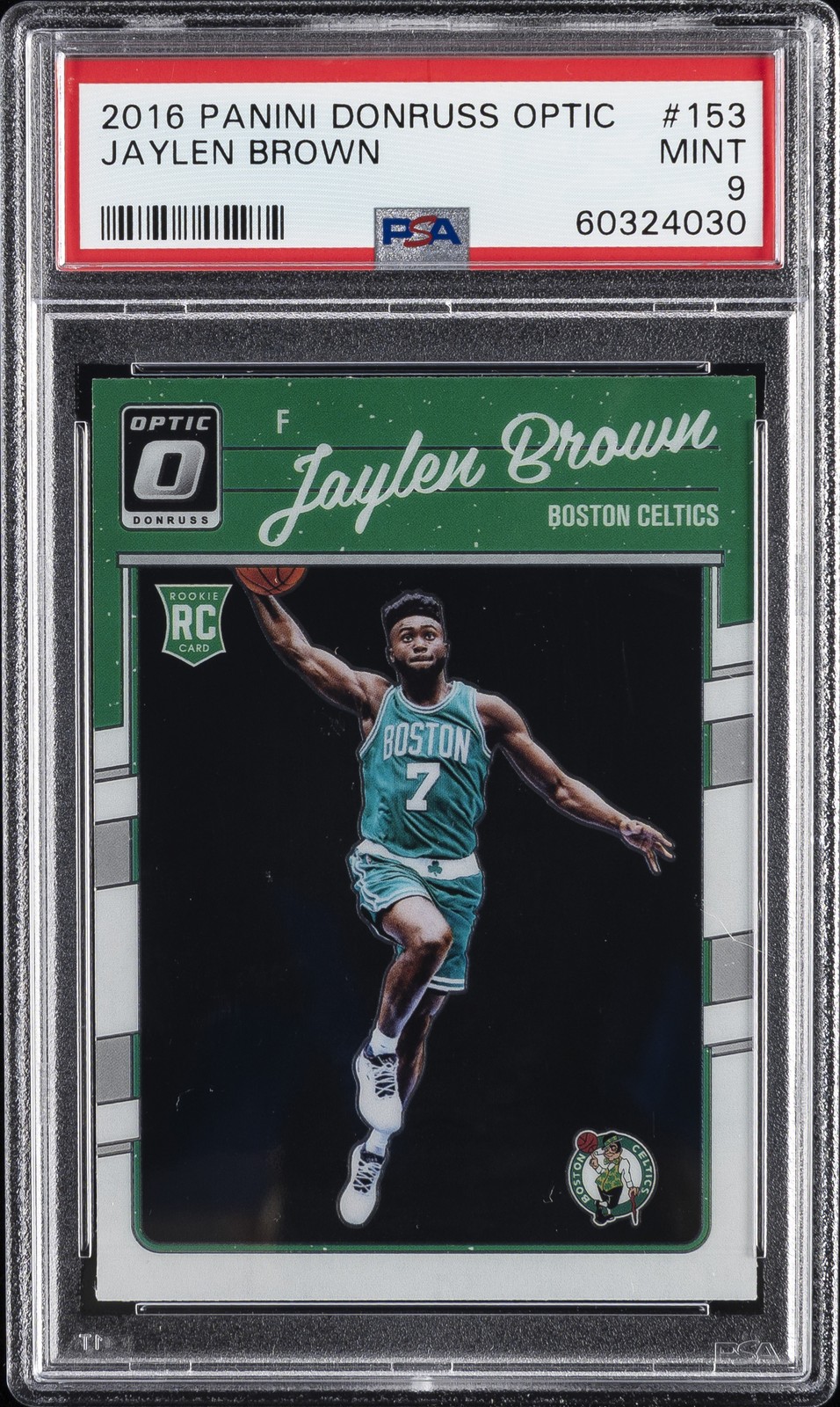2016 PANINI DONRUSS OPTIC #153 JAYLEN BROWN ROOKIE RC PSA 9