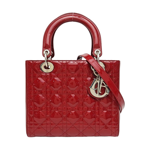 【Authentic】 DIOR Lady Dior Red Patent leather Handbags (DDP)