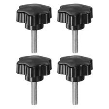 4pcs Star Knobs M8 x 35mm 304 Stainless Steel Stud 46mm 6-Star Head Thumb Screw