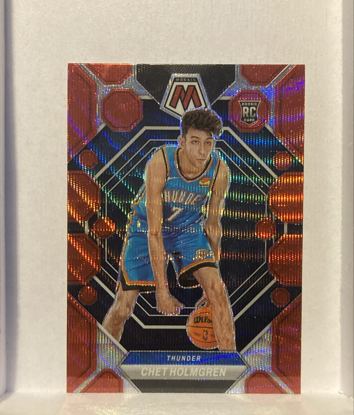 2022-23 Panini Mosaic - Rookies Chet Holmgren #236 Red Wave Mosaic Prizm (RC)