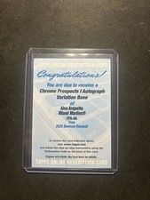 2026 Bowman Aiva Arquette Variation Base Chrome Auto Redemption - MARLINS