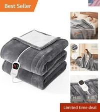 Electric Heated Blanket Twin - 62"x84" Heating Bed Blankets Throw with 10 Hea...