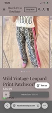 NEW Wild Vintage Leopard Print Patchwork Pants Size XL