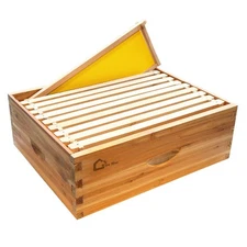 10 Frame Medium Super Bee Hive Box, Langstroth Honey Bee Hive Dipped in 100% ...