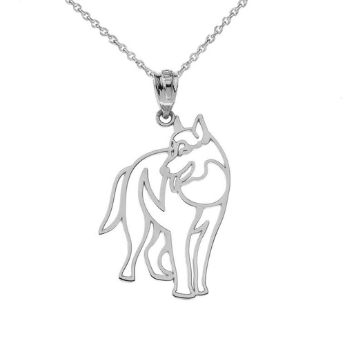 Colgante de oro macizo con corte de lobo (disponible en oro amarillo/rosa/blanco) - Imagen 5 de 9