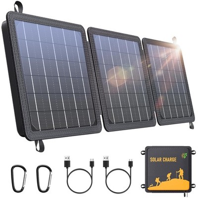 Solarpanel Foldable Waterproof Dual USB 15W 24% Efficiency Camping Ladegerät