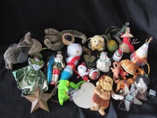 Huge Lot of Assorted  Christmas Ornaments 20+  Shapes & Colors Vintage Pre-owned