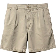 Vtg Polo Ralph Lauren Mens Pleated Chino Shorts Khaki Tan Cotton 36 5816667-UP