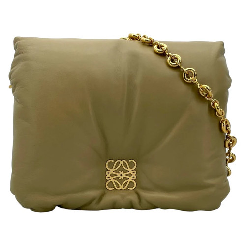 LOEWE Paffer Goya Bag Khaki Lambskin Shoulder Bag AP40P41X01 #OKB2255