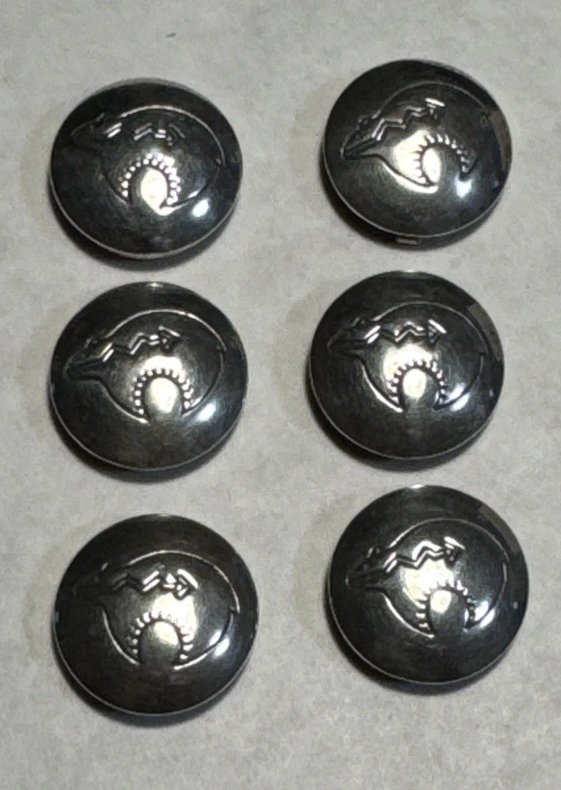 Conchos En Argent Sterling Fleming - Paire Avec Bord Torsadé Main, Occasion
