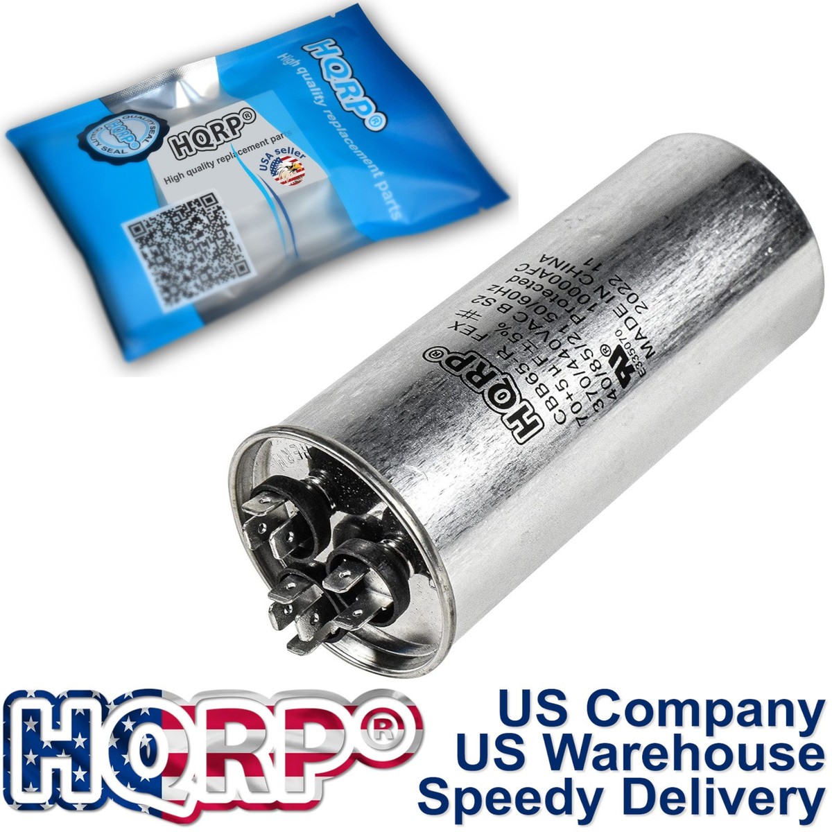 ピーマン@プロフ必読 USA Made Dual Run Capacitor 80+5 MFD uF 370V or 440V Round