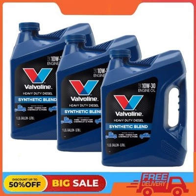 3 Pack Valvoline Heavy Duty Synthetic Blend 10W-30 Diesel Engine Oil 1 GA
