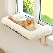 valigogo Cloud-Soft Cat Window Sill Perch, Zipper Large 24.4''x15'' , White