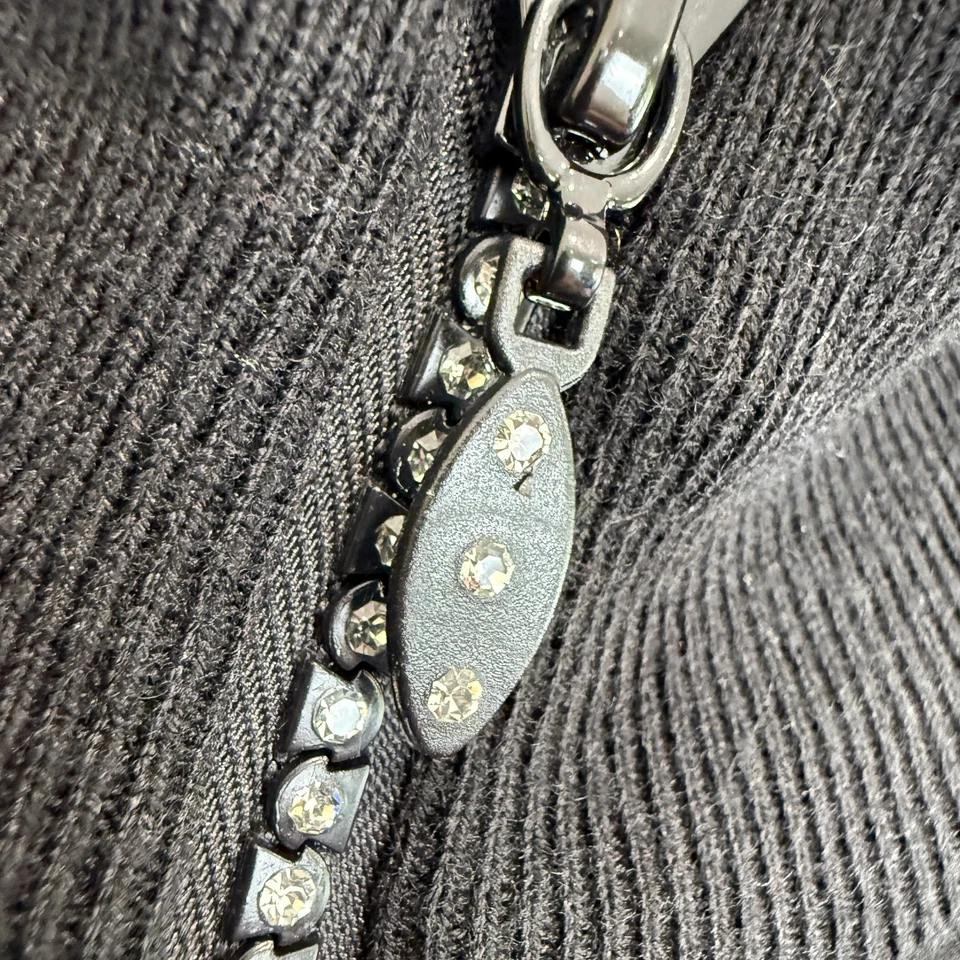 Suéter Armani Collezione Mezcla Lana Cachemira Cremallera Completa Mujer 8 Cristal Acanalado Foto 2 de 4