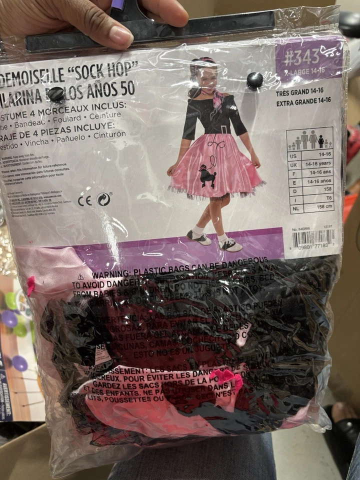 Miss Sock Hop Girls Child Lady Dancer Halloween Costume XL Amscan - Image 3 of 3