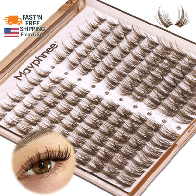 Brown Lash Clusters Wispy Eyelash Extensions Dark Brown Lash Extensions 10-16MM 