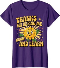 Appreciation Teacher Learn Grow Design Thank Funny Ladies' Crewneck T-Shirt