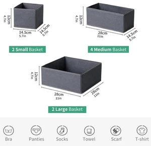 Set of 8 Foldable Fabric Storage Boxes