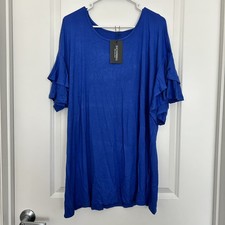 Walmart x Showmall (3X) NWT Blue Half Sleeve Tunic Top
