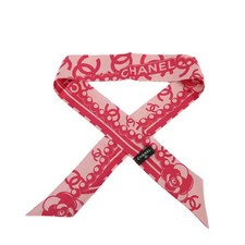 Chanel Silk Scarf  Hairband with CC Logo Pink
