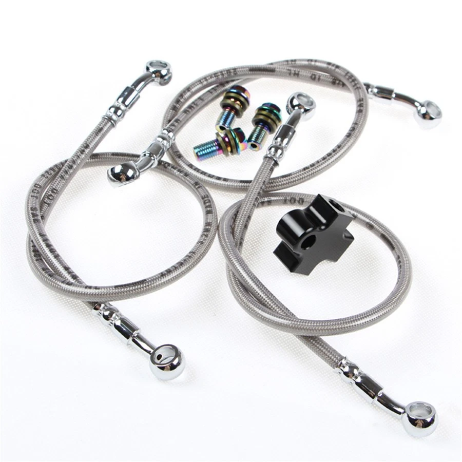 Motorcycle Hydraulic Brake Hose Pipe Tee Connector 3-Way Adapter Kit Universal - Image 2 of 4