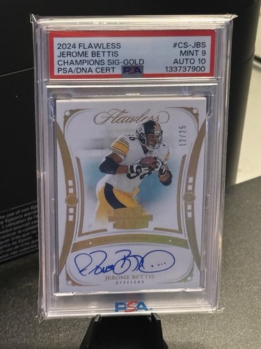 2024 Flawless Jerome Bettis Champions Signature Gold PSA 9 On Card Auto