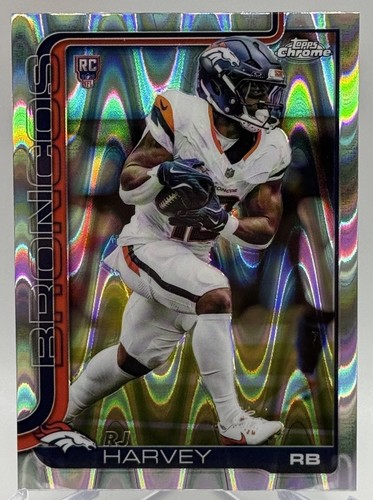 2025 Topps Chrome - Rookies RJ Harvey #330 RayWave Refractor (RC)