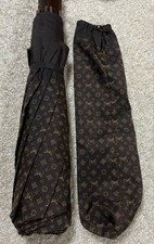 Louis Vuitton Monogram Folding Umbrella Brown Push-lock closure Unused W/Case