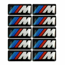 10PCS FOR WHEEL M BADGE STICKER EMBLEM DECAL 17X 9MM