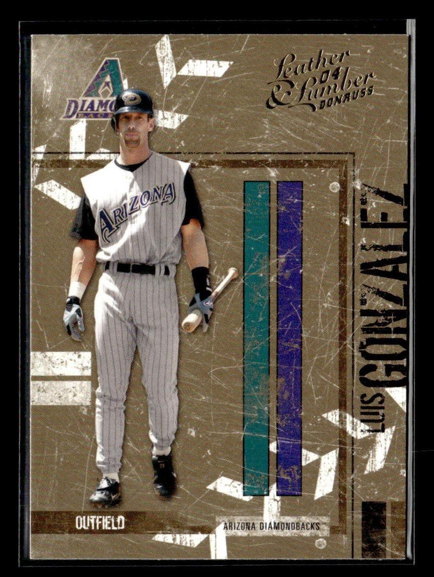 2004 Donruss Leather & Lumber #7 Luis Gonzalez Card Arizona Diamondbacks