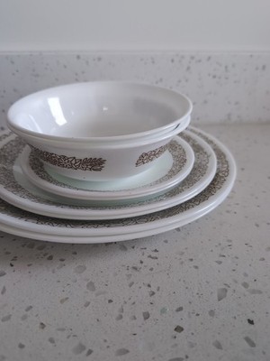 Pyrex Vintage Corningware Woodland Dining Set Of 8 Pieces- 2 Place Settings