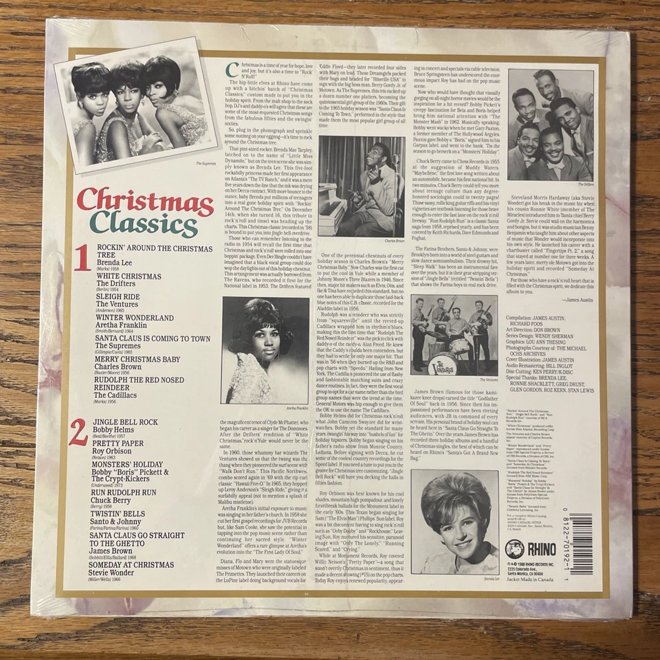 Rhino Golden Archive Christmas Classics LP 1988 Rare Soul R&B Doo Wop SEALED!!!! - Image 2 of 4