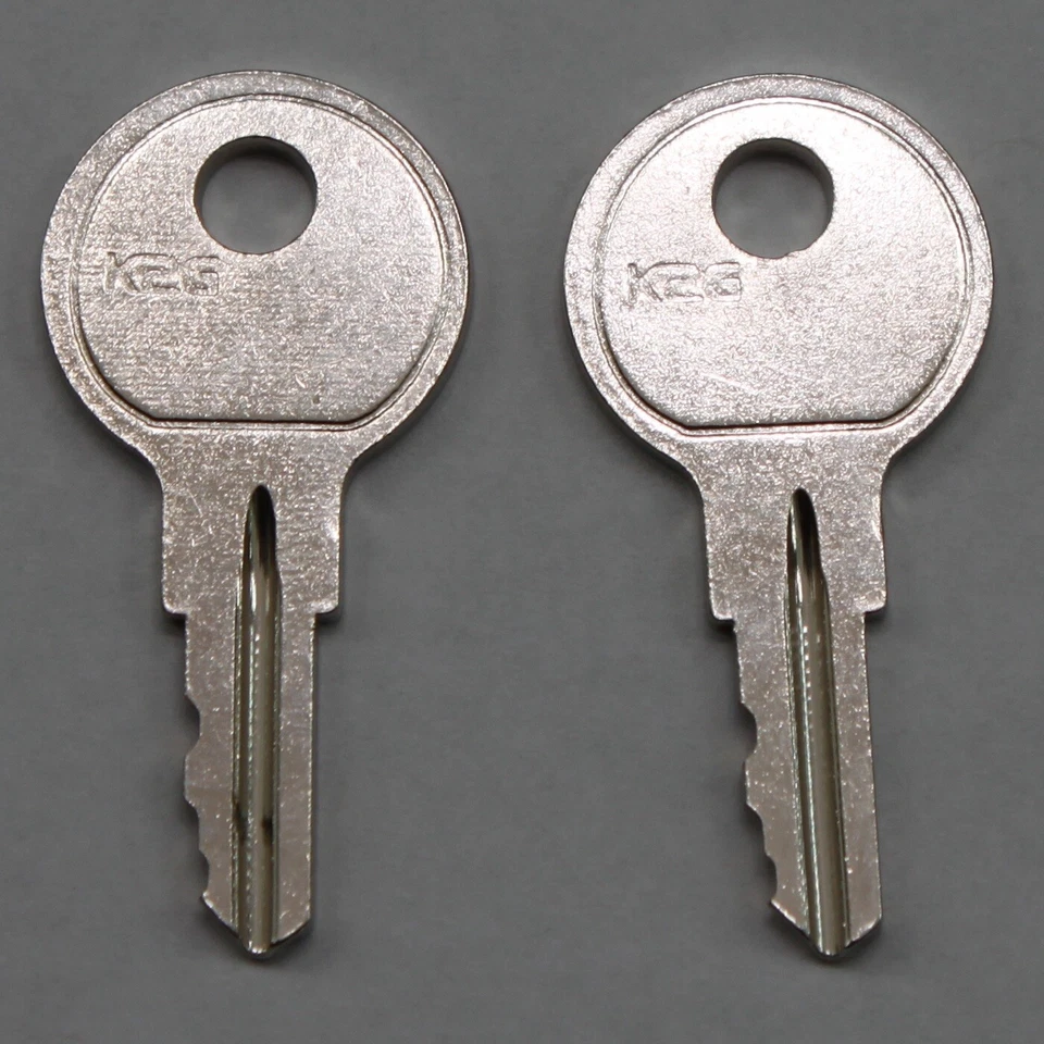 set of 2 replacement keys cut to your HON file cabinet key code 101E - 225E - Image 2 of 2
