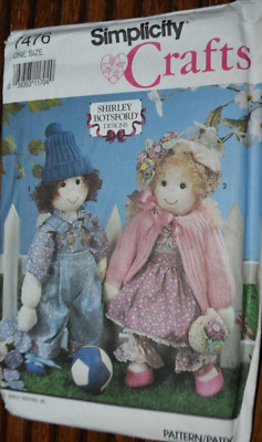 Simplicity Crafts Shirley Botsford Pattern 7476 Sock 18'' Dolls & Clothes Uncut