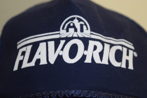 Flav-O-Rich Milk Dairy Farm Cap Spell Out Logo Snapback Trucker Mütze Vintage Navy - Bild 3 von 9