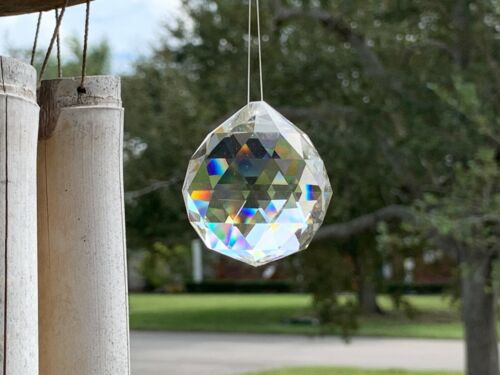 Crystal Prism Ball Globe Rainbow Maker Window Prisms Suncatcher 45mm US Seller! - Picture 3 of 4