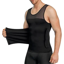Men Gynecomastia Compress Vest Chest Tummy Control Tank Top Shirt Body Shaper