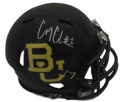 Coleman Autographed Signed Baylor Bears Corey Riddell Black Mini Helmet JSA 14433 