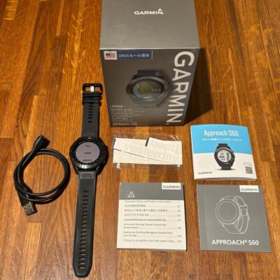 Good Garmin Approach S60 Golf Watch Black GPS Smartwatch w/Box Tested 
