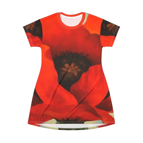 T-shirt abito Georgia O'Keeffe papavero rosso femminismo fiore astratto belle arti maglietta - Foto 3 di 21